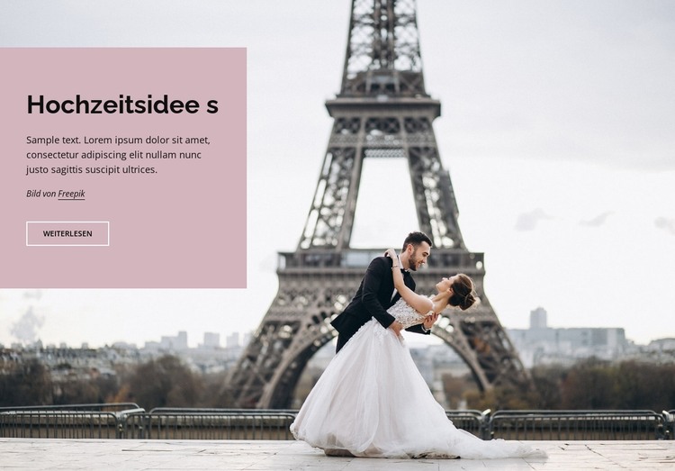 Hochzeit in Paris HTML-Vorlage