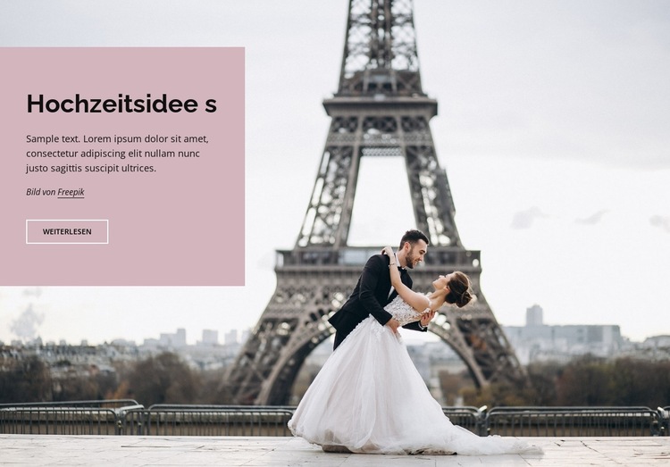 Hochzeit in Paris Website-Vorlage