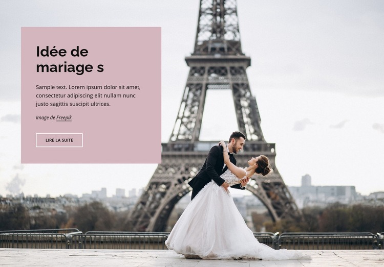Mariage à Paris Créateur de site Web HTML