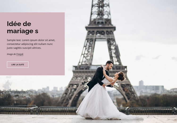 Mariage à Paris Thème WordPress