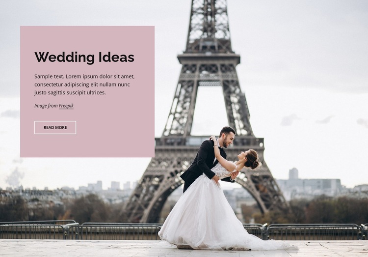 Wedding in Paris Homepage Design