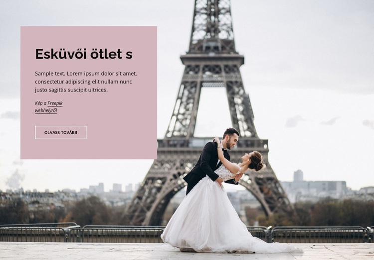 Esküvő Párizsban Weboldal sablon