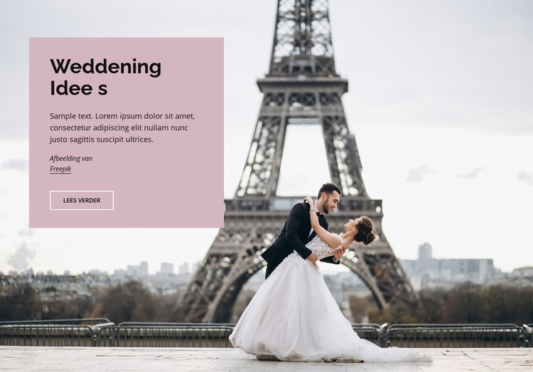 Bruiloft in Parijs HTML5-sjabloon