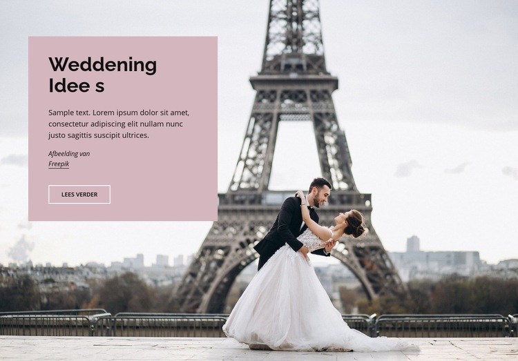 Bruiloft in Parijs Sjabloon voor één pagina