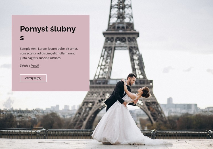 Ślub w Paryżu Makieta strony internetowej