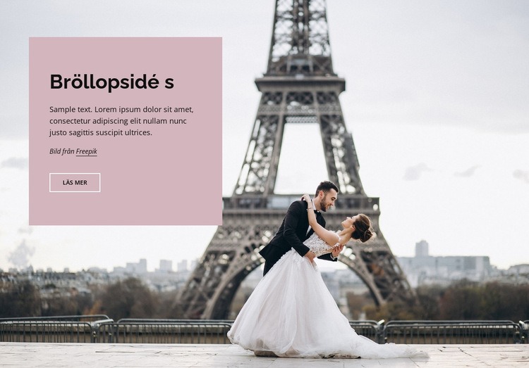 Bröllop i Paris Hemsidedesign