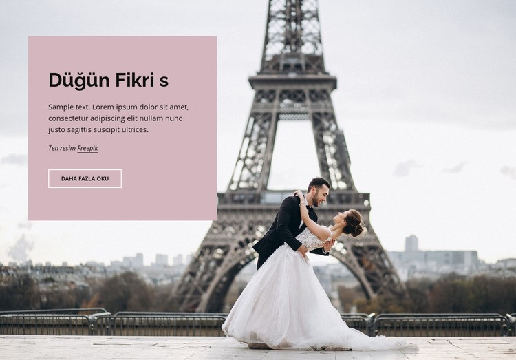 Paris'te Düğün Web Sitesi Mockup'ı