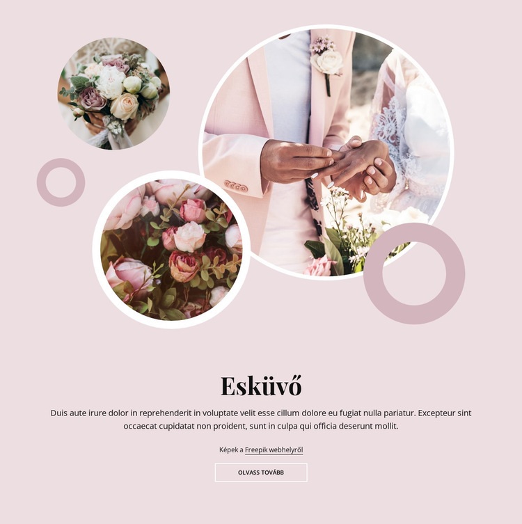 Romantikus esküvői szertartás HTML Sablon