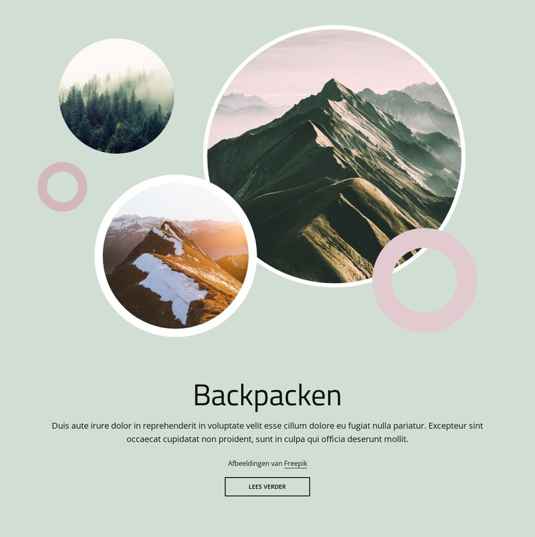 Top backpackreizen CSS-sjabloon