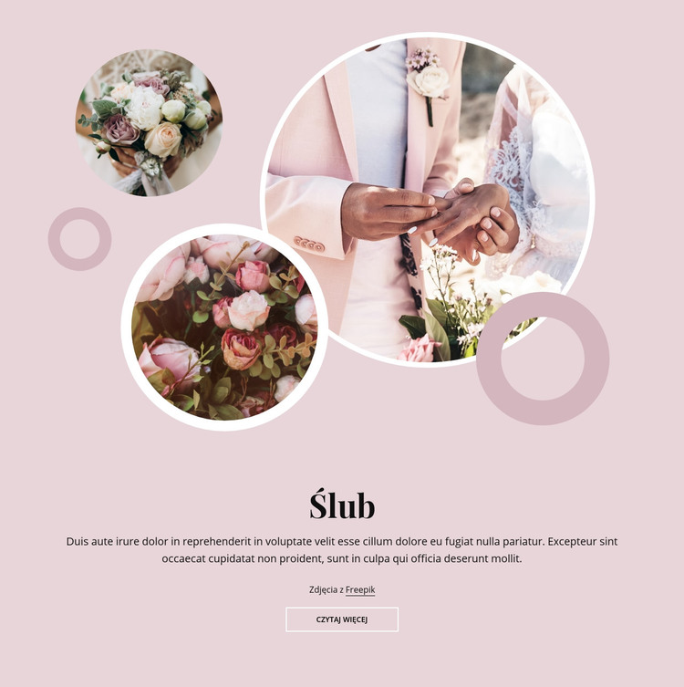 Romantyczna ceremonia ślubna Szablon HTML