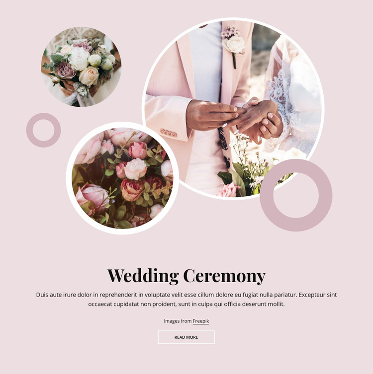 Romantic wedding ceremony WordPress Website Builder