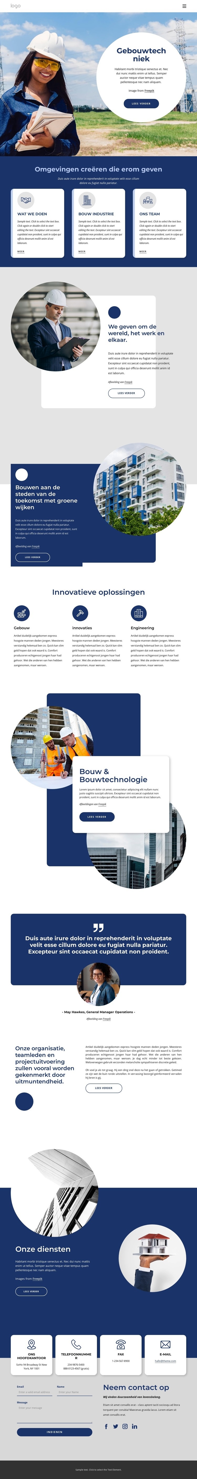 Gebouwtechniek HTML5-sjabloon