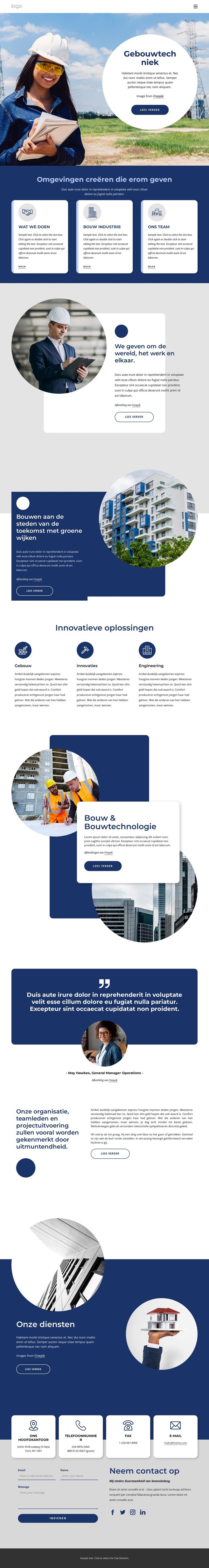 Gebouwtechniek Website Builder-sjablonen