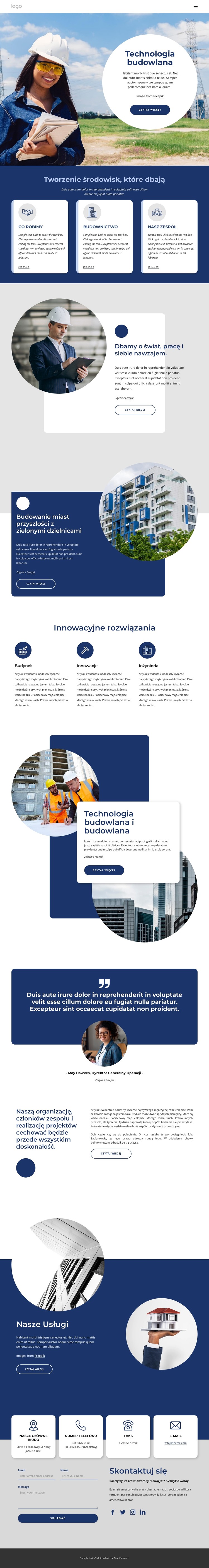 Technologia budowlana Szablon CSS