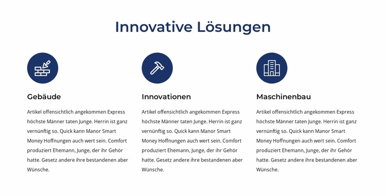 Einzigartige und innovative Lösungen Joomla Vorlage