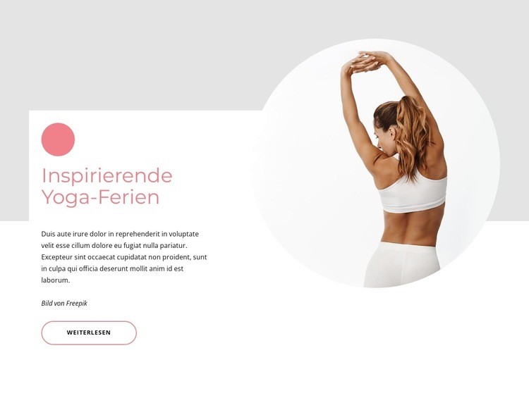 Inspirierende Yogaferien Landing Page
