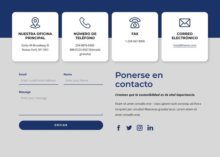 Bloque de información Diseño de páginas web