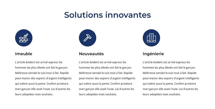 Des solutions uniques et innovantes Modèle HTML5