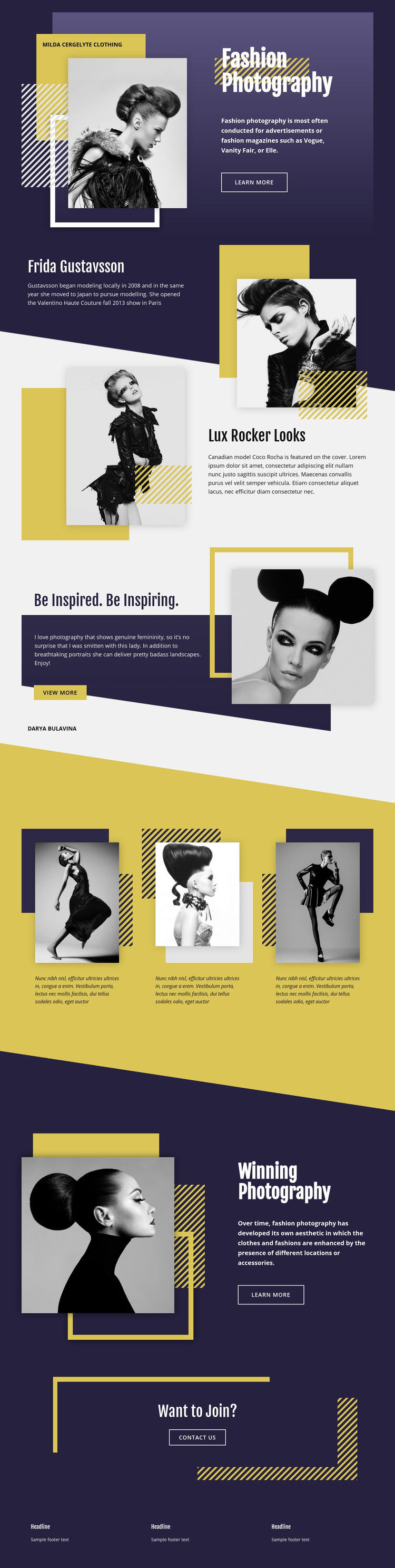 Fashion Photography Overlapping Homepage Design