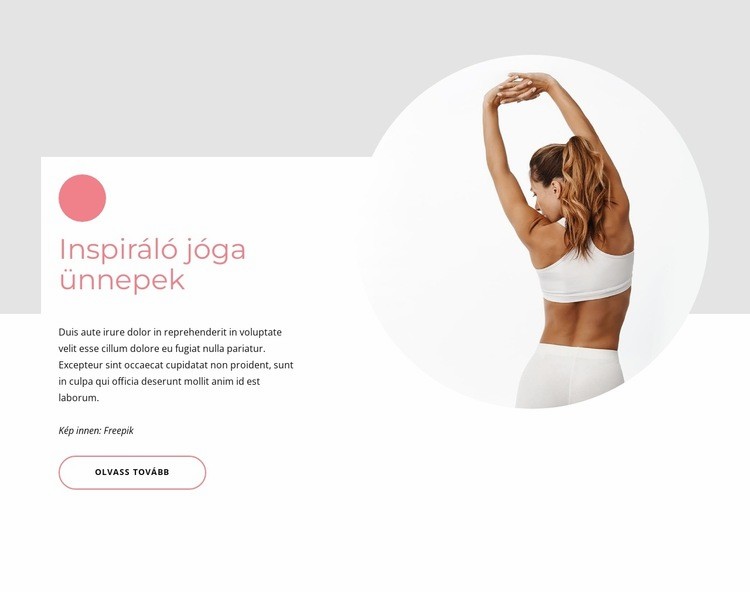 Inspiráló jógaünnepek Weboldal tervezés