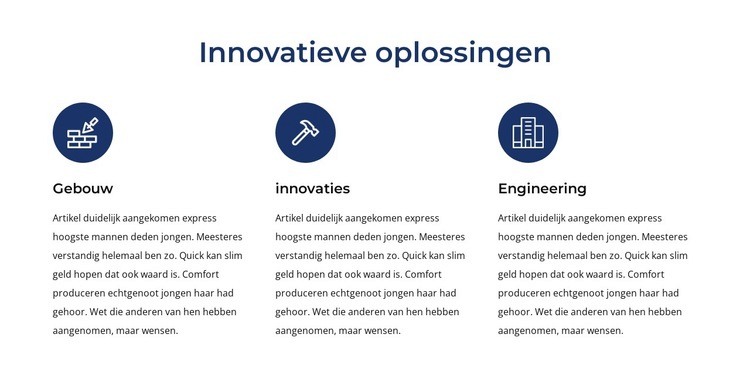 Unieke en innovatieve oplossingen Website mockup