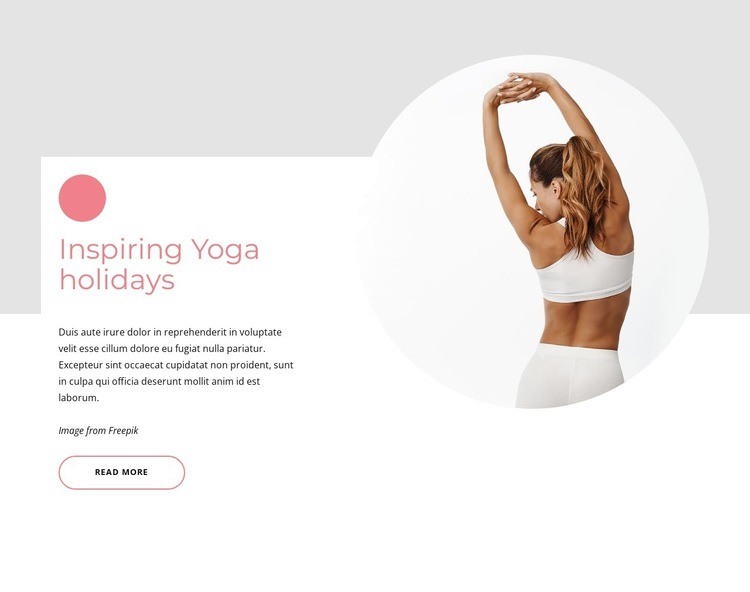 Inspiring yoga holidays Web Page Design