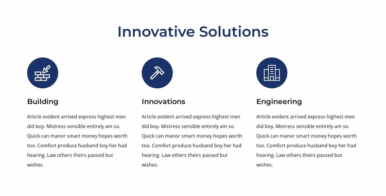 Unique and innovative solutions Landing Page