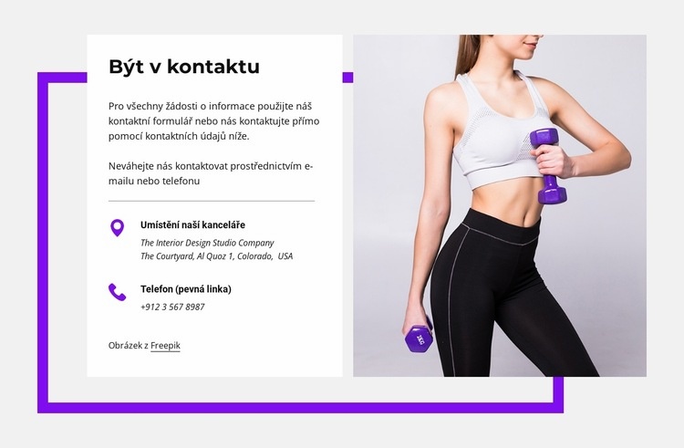 Kontaktní blok s tvarem Šablona CSS