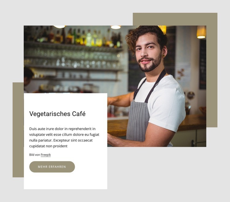 Vegetarisches Café Eine Seitenvorlage
