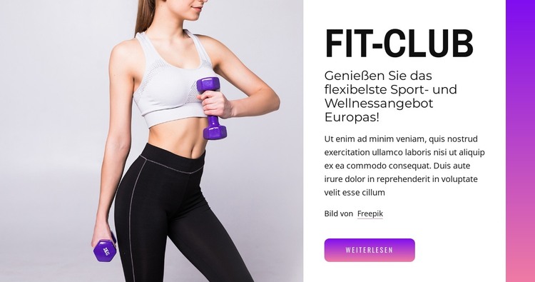 Kraft, Fitness, Pilates HTML-Vorlage