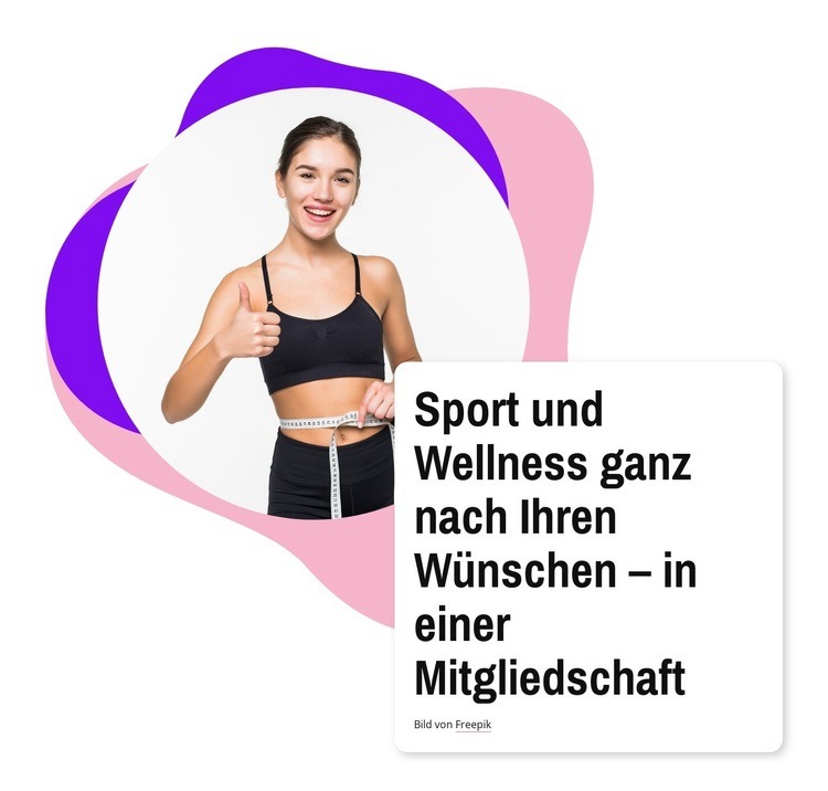 Sport und Wellness Website-Modell