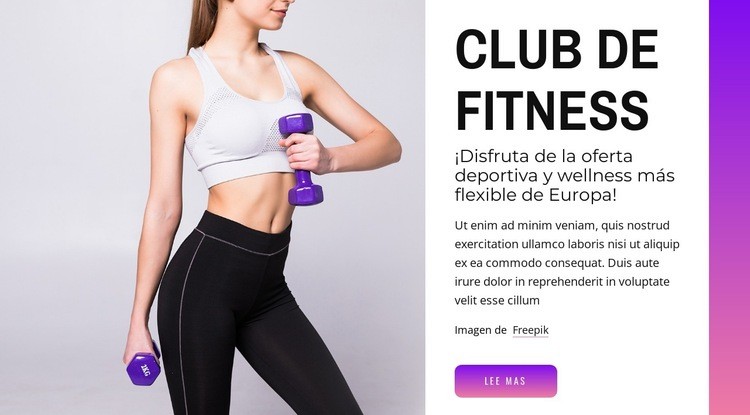 Fuerza, gimnasia, pilates Diseño de páginas web