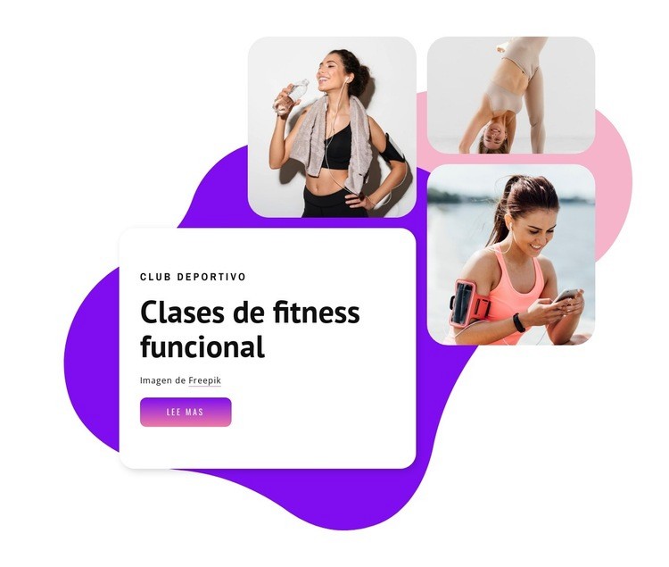 Clases grupales de fitness Maqueta de sitio web