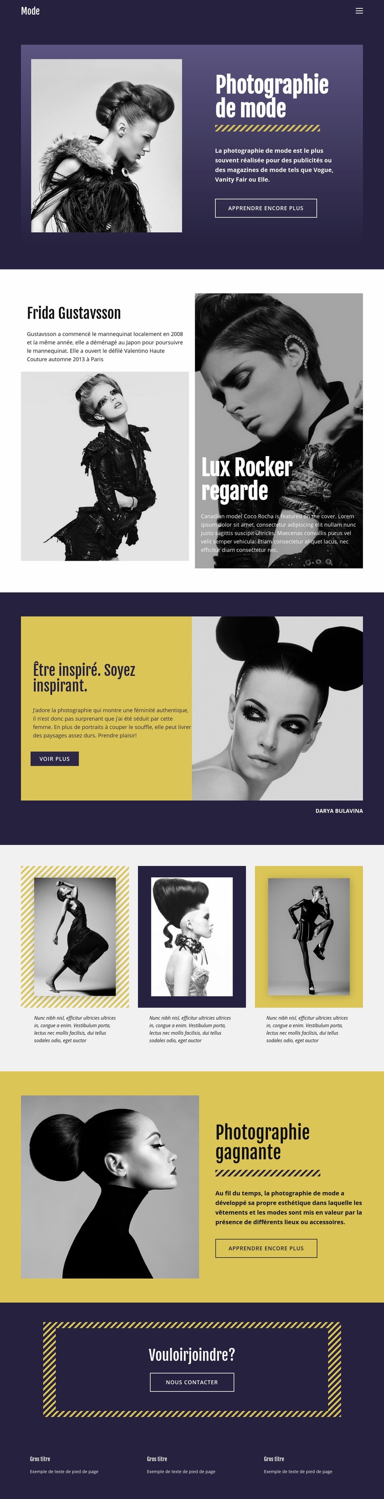 Photographie de mode Style classique Conception de site Web