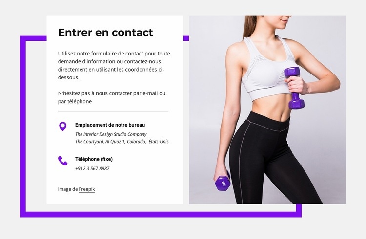 Bloc de contacts avec forme Modèles de constructeur de sites Web