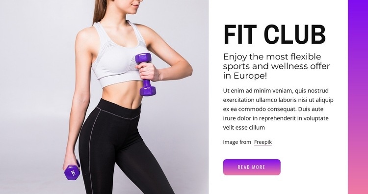 Strength, gym, pilates Homepage Design