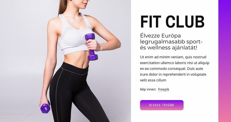 Erő, edzőterem, pilates Weboldal sablon