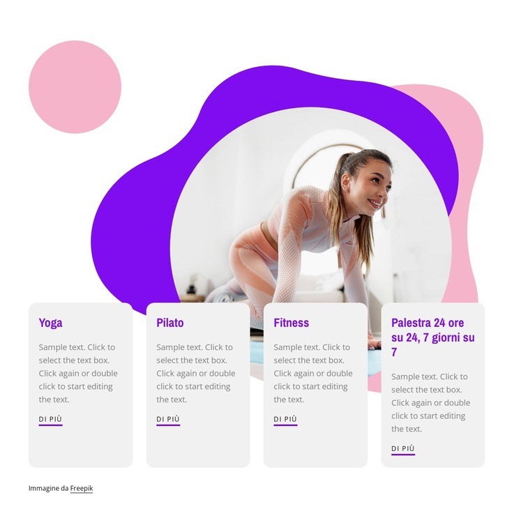Boxe, zumba, vinyasa yoga Costruttore di siti web HTML