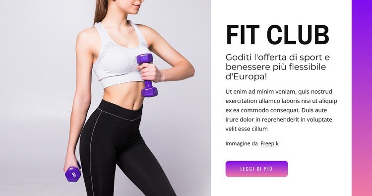 Forza, palestra, pilates Costruttore di siti web HTML