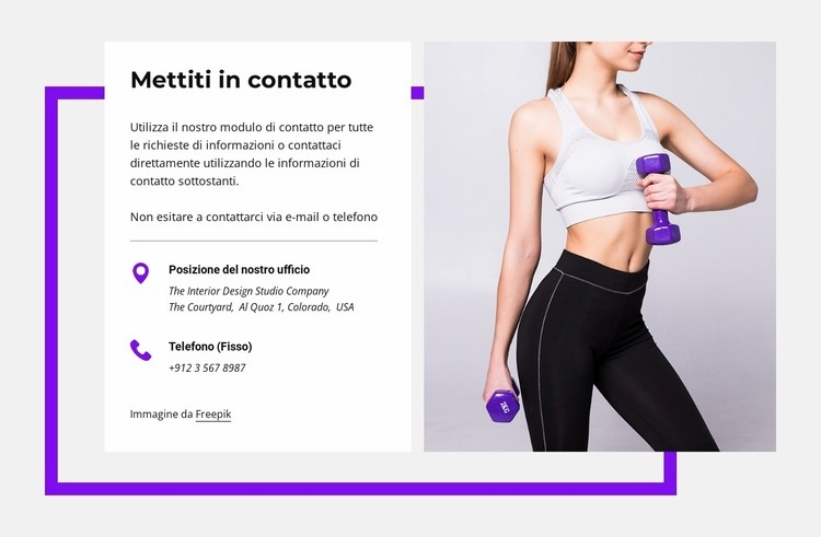 Blocco contatti con forma Modelli di Website Builder