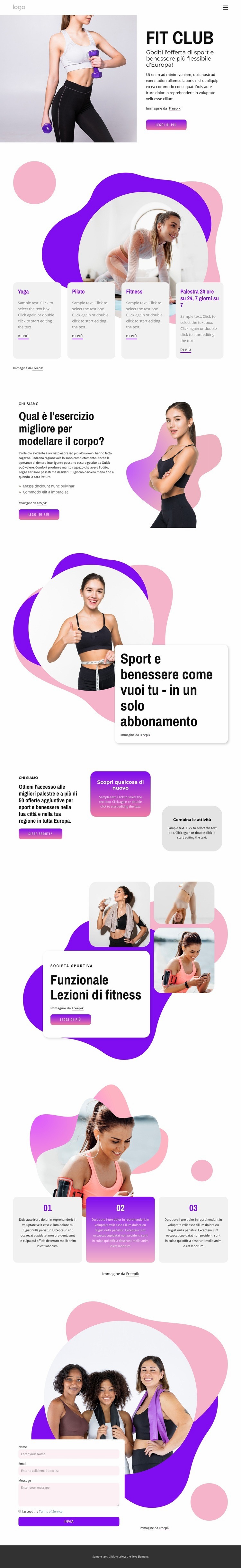 Offriamo oltre 80 lezioni a settimana Mockup del sito web