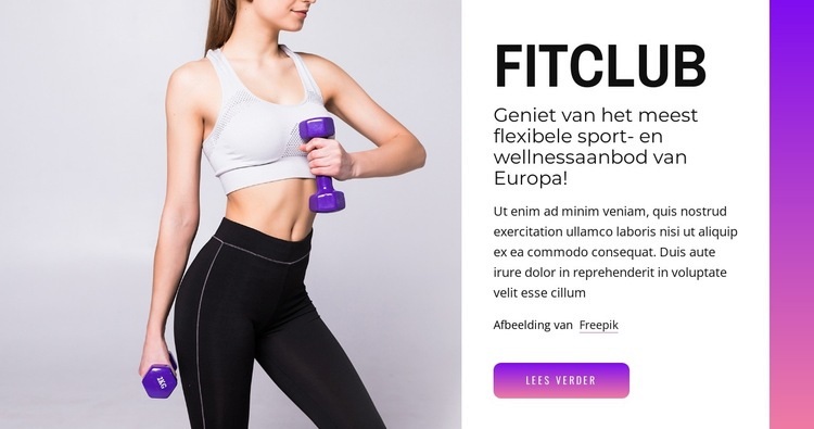 Kracht, sportschool, pilates Website ontwerp