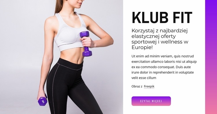 Siła, siłownia, pilates Kreator witryn internetowych HTML