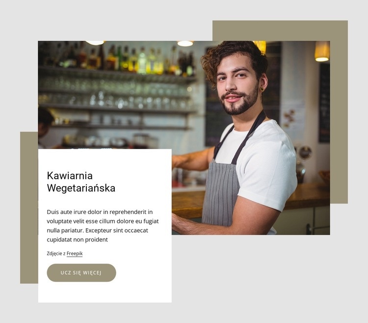 Kawiarnia wegetariańska Makieta strony internetowej