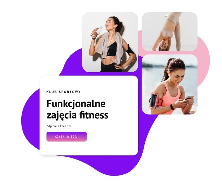 Grupowe zajęcia fitness Makieta strony internetowej