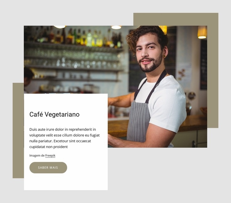 Café vegetariano Design do site