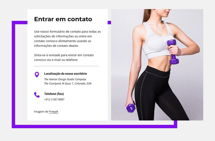 Bloco de contatos com forma Modelo de site