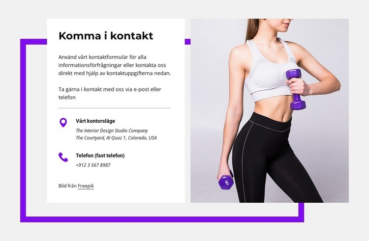 Kontaktblock med form HTML-mall