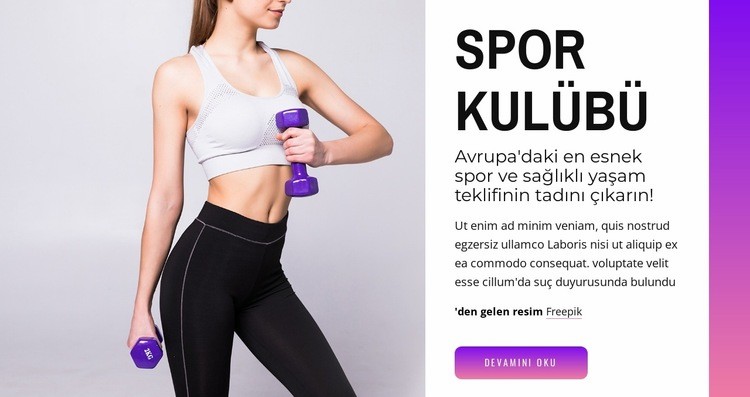 Güç, jimnastik, pilates Açılış sayfası