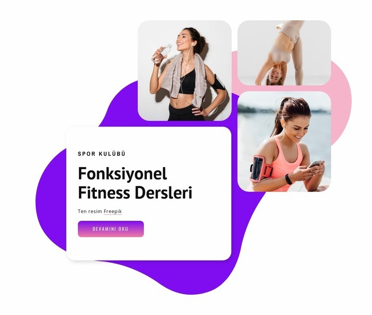 Grup fitness dersleri Bir Sayfa Şablonu